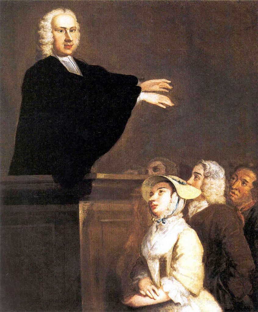 Predicación de George Whitefield en la iglesia de Edwards