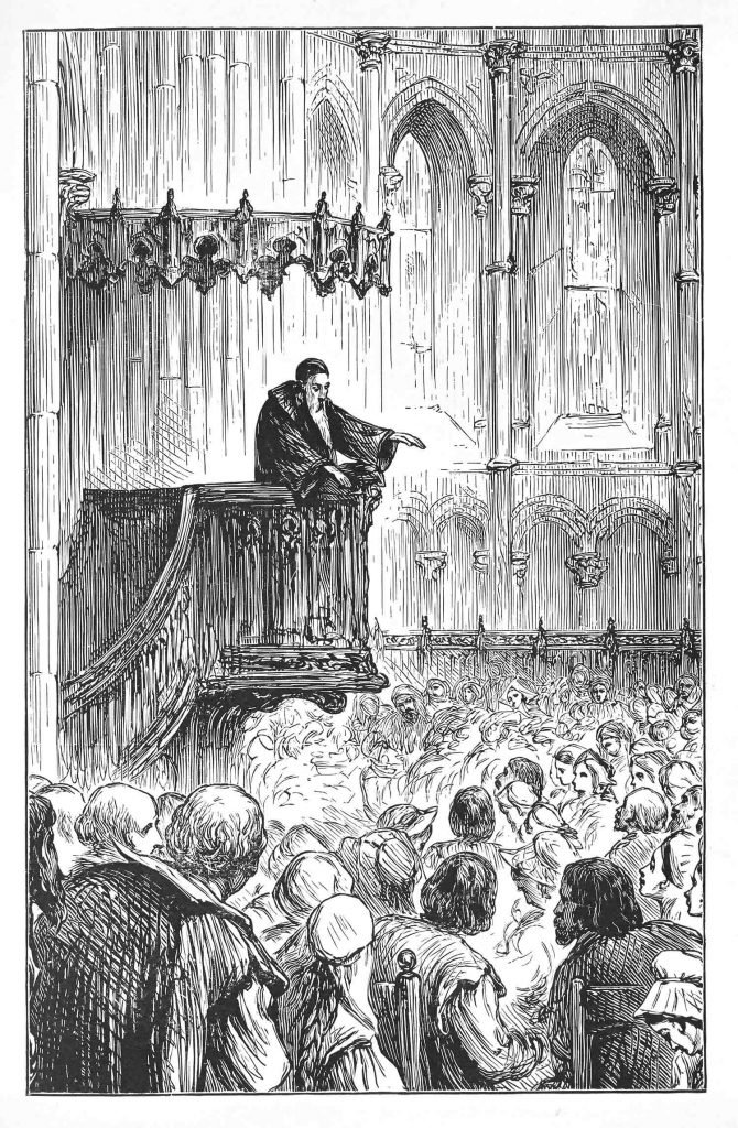 Calvino predicando en Ginebra.