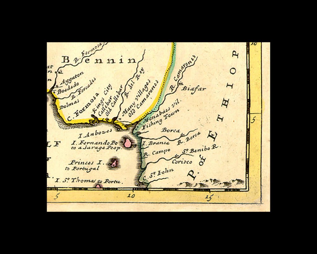 Mapa de la región hacia 1720.