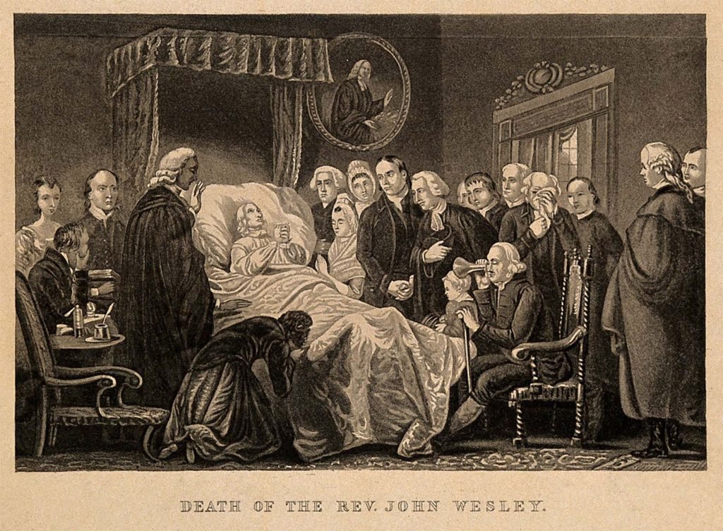 Representación de la muerte de Juan Wesley