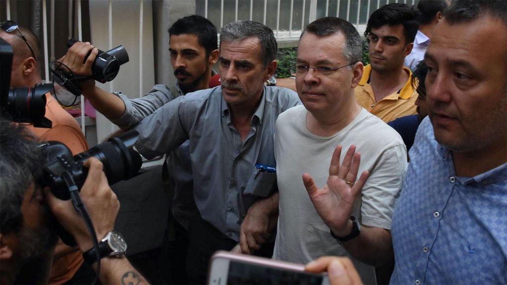 Pastor Andrew Brunson el día de su liberación