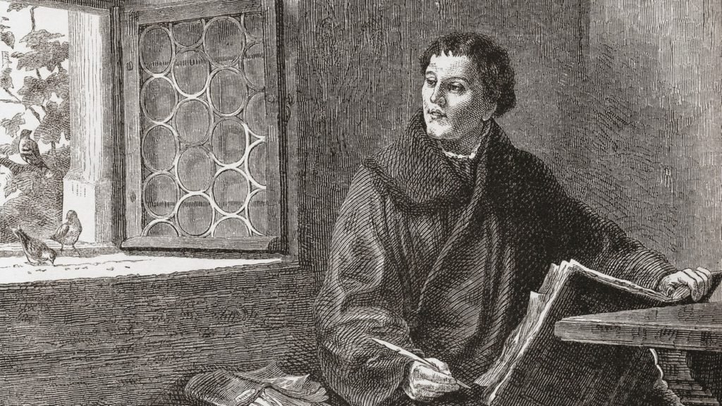 Representación de Martín Lutero en Wartburg.