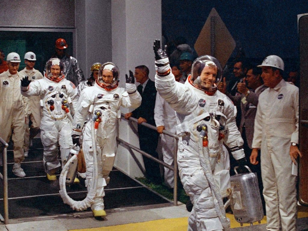 Misión del Apolo 11 justo antes del despegue.