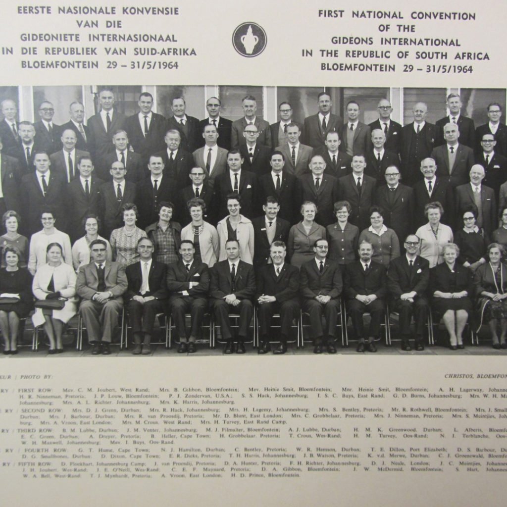 Convención de los Gedeones Internacionales en Sudáfrica en 1964.