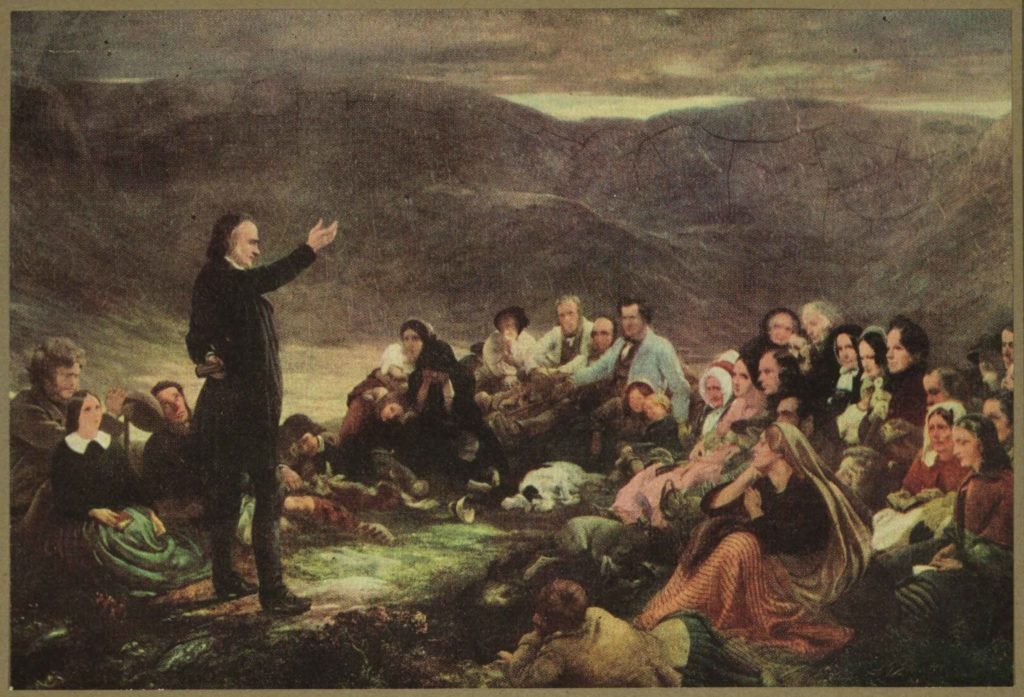 Predicación de Thomas Guthrie al aire libre.