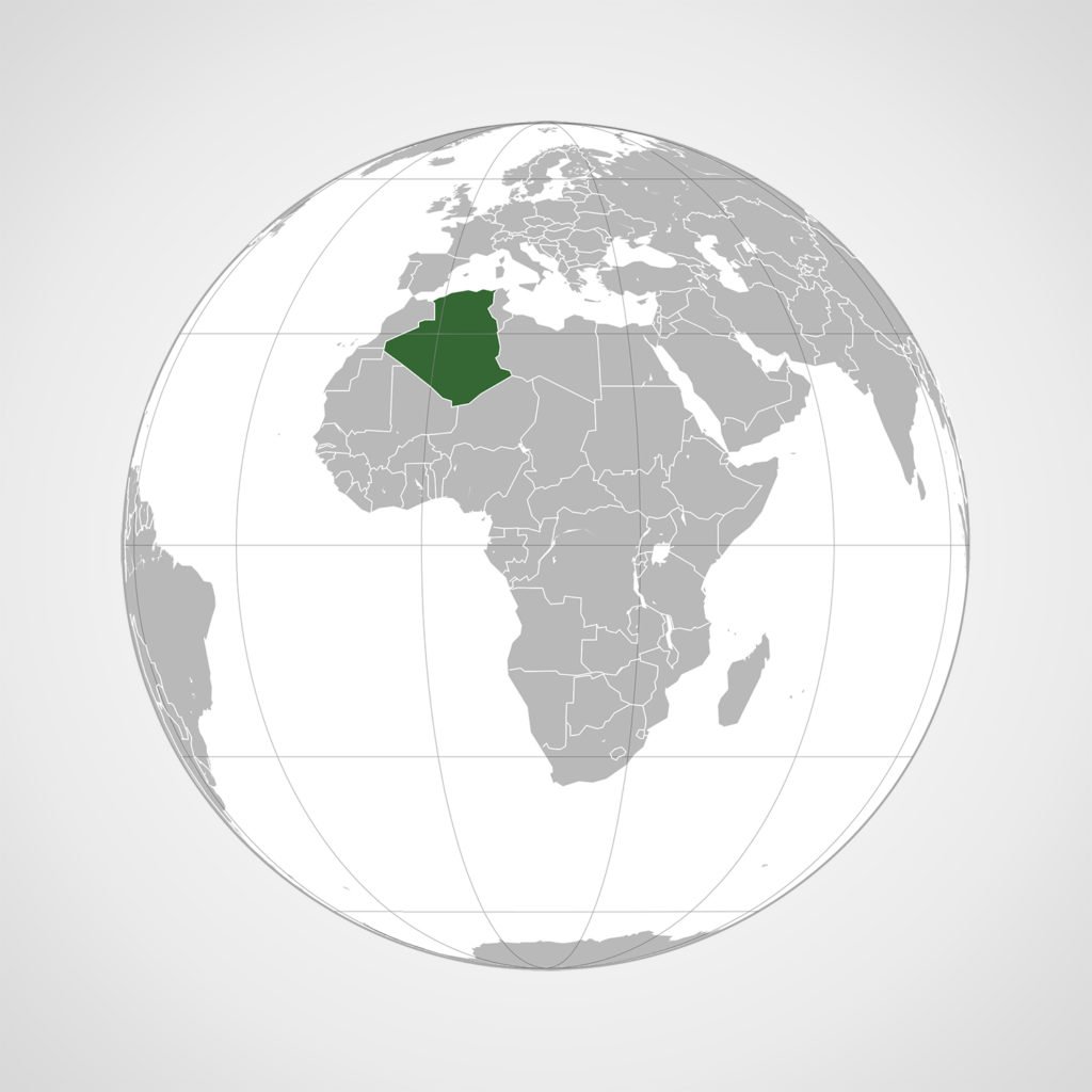 Ubicación de Argelia.