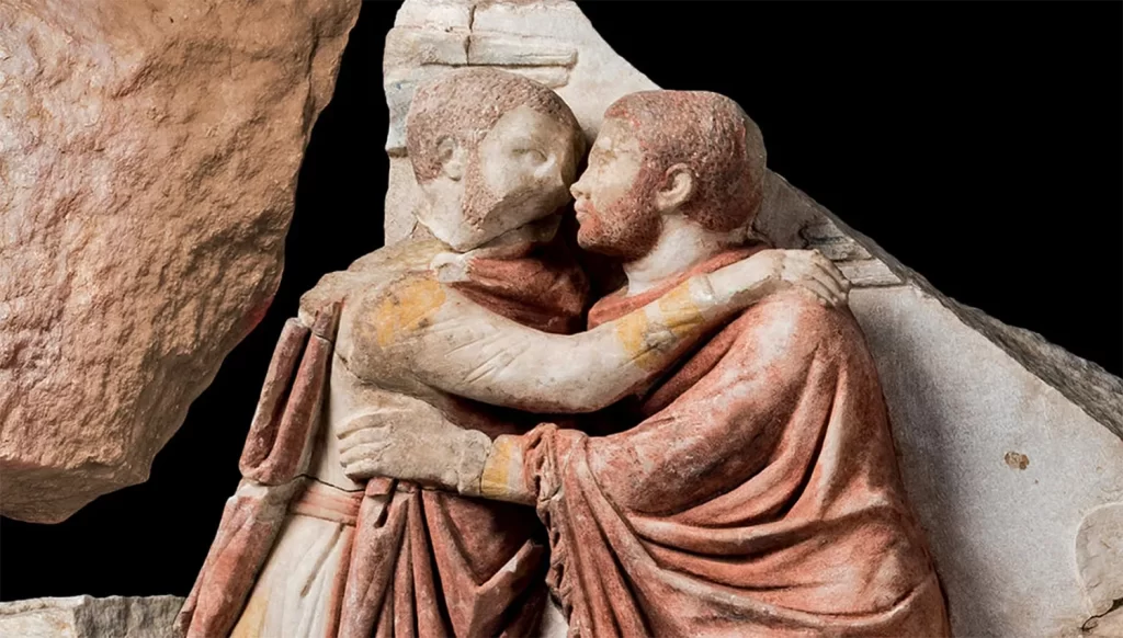 Representación de un beso normal.